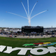DAYTONA BEACH, FL - FEBRUARY 26: The Air Force Thunderbirds perform a flyover prior to the 59th Annual DAYTONA 500 at Daytona International Speedway on February 26, 2017 in Daytona Beach, Florida.